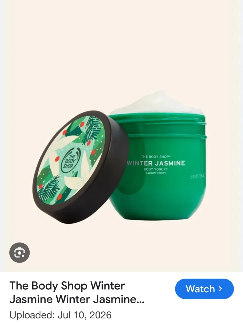 The Body Shop Winter Jasmine Body Yogurt - Green & Black Accents